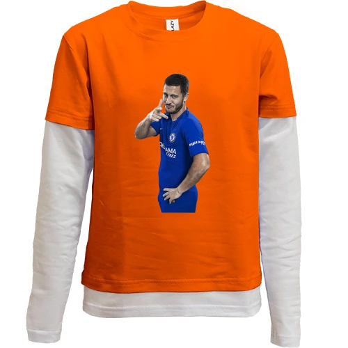Комбинированный детский лонгслив, Оранжевый, c Eden Hazard