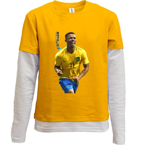 Комбинированный детский лонгслив c Gabriel Jesus