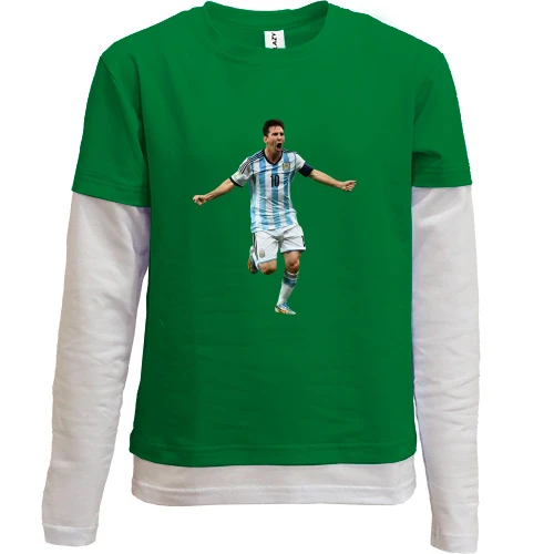 Комбінований дитячий лонгслів, Хакі, з Lionel Messi