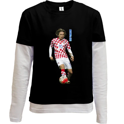 Комбінований дитячий лонгслів, Чорний, з Luka Modrić