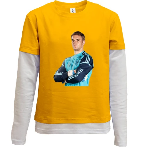 Комбінований дитячий лонгслів, Жовтий, з Manuel Neuer