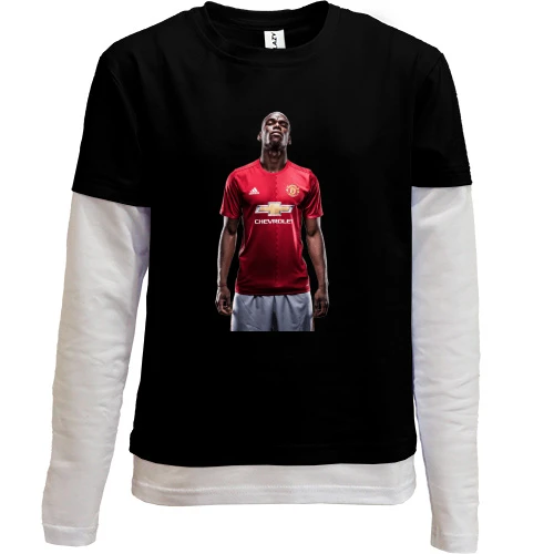 Комбінований дитячий лонгслів, Чорний, з Paul Pogba