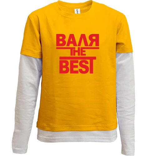 Комбинированный детский лонгслив, желтый, Валя the BEST