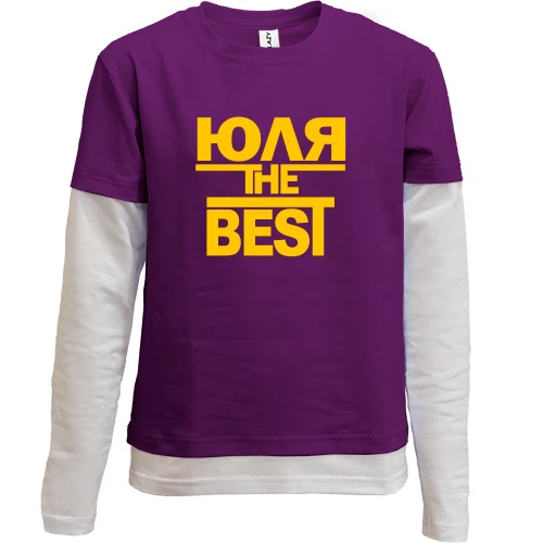 Комбинированный детский лонгслив, черный, Юля the BEST