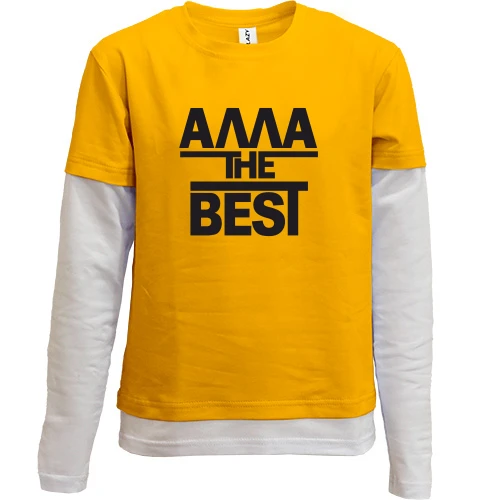 Комбинированный детский лонгслив, желтый, Алла the BEST