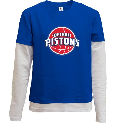 Комбінований дитячий лонгслів, Синій, Detroit Pistons