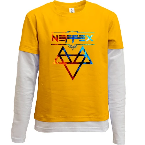 Комбинированный детский лонгслив, желтый, Neffex