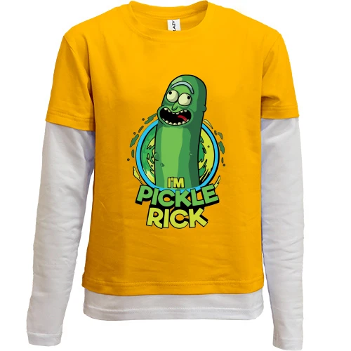 Комбинированный детский лонгслив Pickle Rick (2)