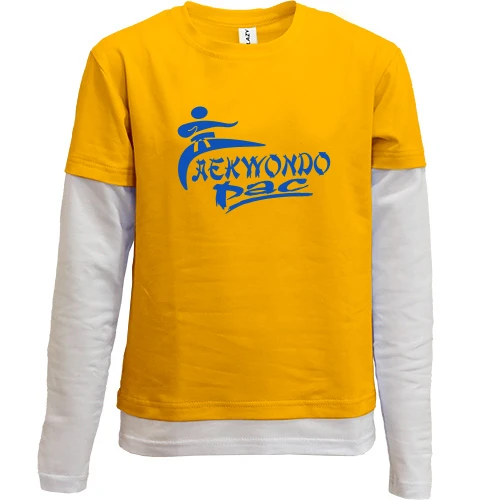 Комбинированный детский лонгслив, желтый, Taekwondo