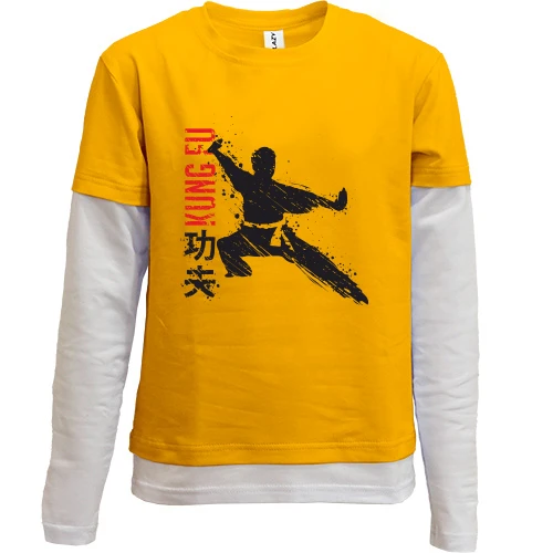 Комбинированный детский лонгслив spot Kung Fu