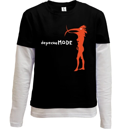 Комбинированный детский лонгслив, Черный, Depeche Mode quaint