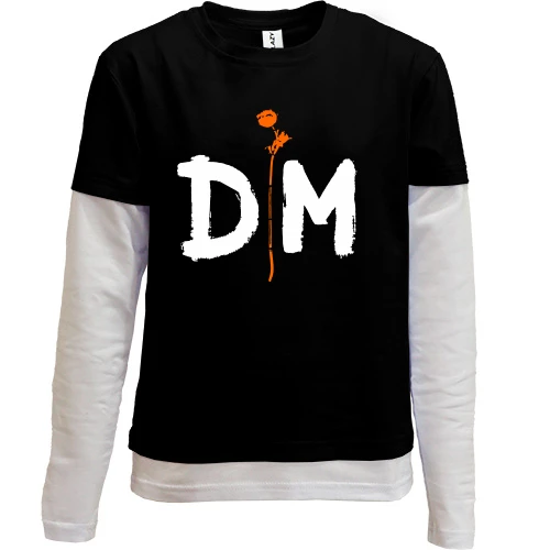 Комбинированный детский лонгслив, черный, Depeche Mode orange rose