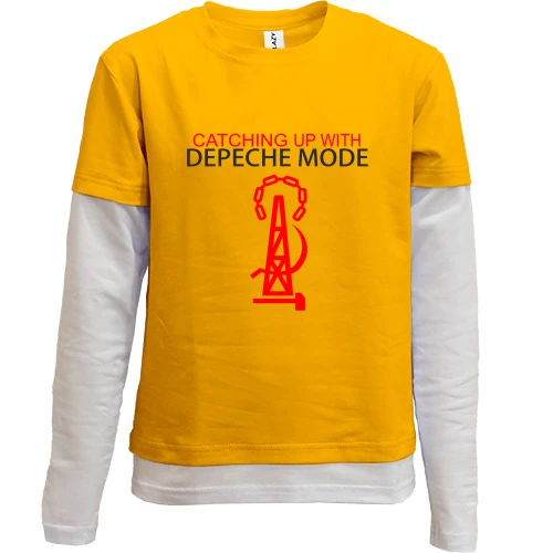 Комбинированный детский лонгслив, желтый, Depeche Mode catching up this