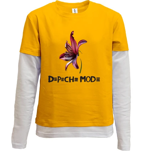 Комбинированный детский лонгслив, желтый, Depeche Mode orchid