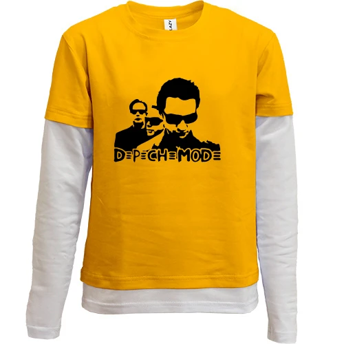 Комбинированный детский лонгслив, желтый, Depeche with glasses