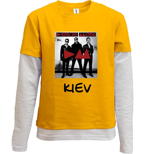 Комбинированный детский лонгслив, желтый, Depeche Mode Kyiv