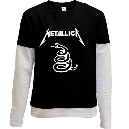 Комбінований дитячий лонгслів, чорний, Metallica - The Black Album