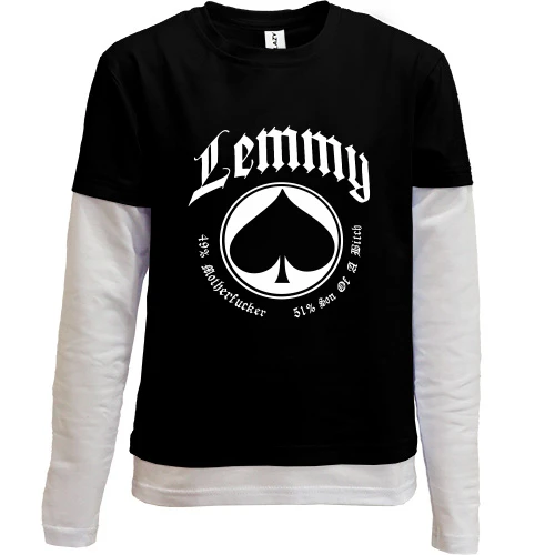 Комбинированный детский лонгслив, черный, Lemmy