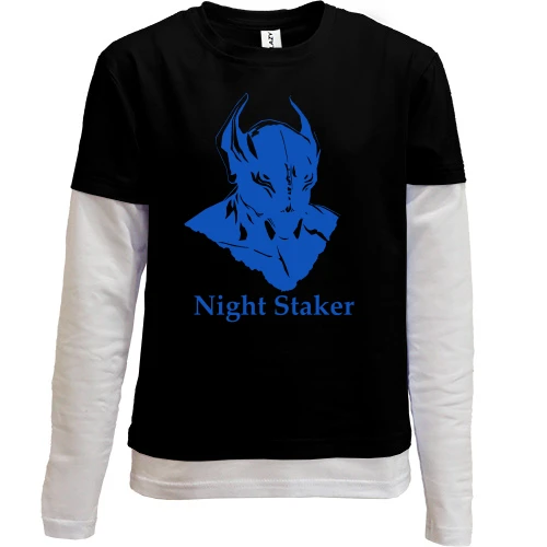 Комбинированный детский лонгслив, черный, Night Staker