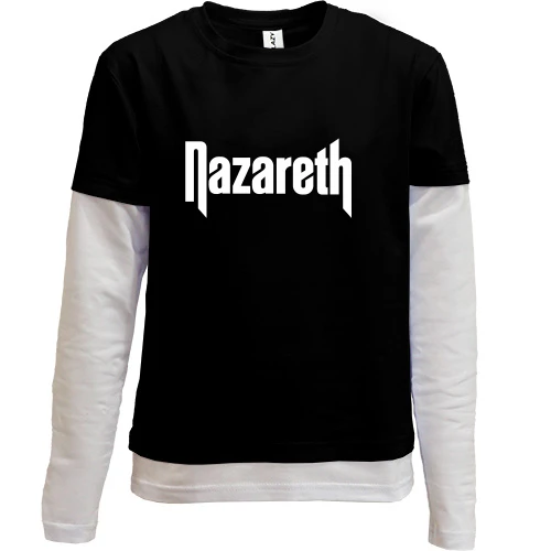 Комбінований дитячий лонгслів, чорний, Nazareth