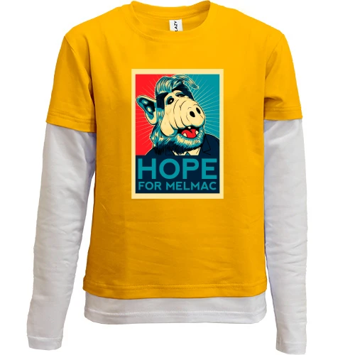 Комбинированный детский лонгслив, желтый, Hope for melmac