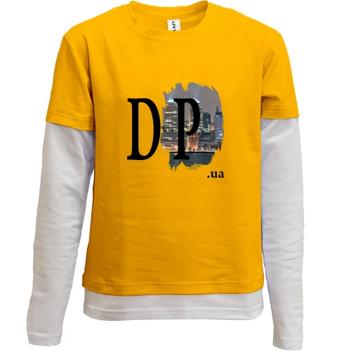 Комбінований дитячий лонгслів, Жовтий, dp.ua (Дніпро)