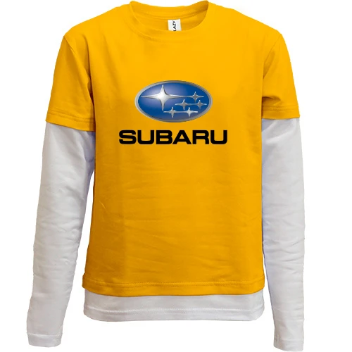 Комбинированный детский лонгслив с лого Subaru