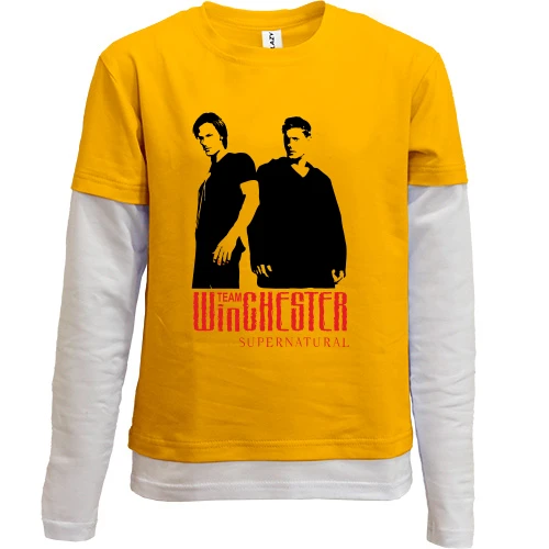 Комбинированный детский лонгслив, желтый, Winchester Team (SUPERNATURAL)
