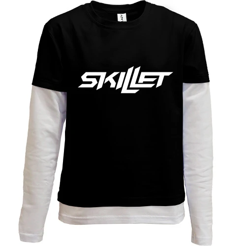 Комбинированный детский лонгслив, черный, Skillet
