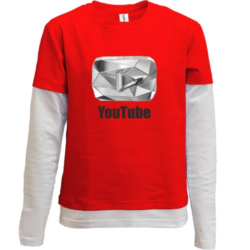 Комбинированный детский лонгслив с бриллиантовым логотипом YouTube