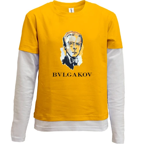 Комбинированный детский лонгслив, желтый, "Bulgakov"