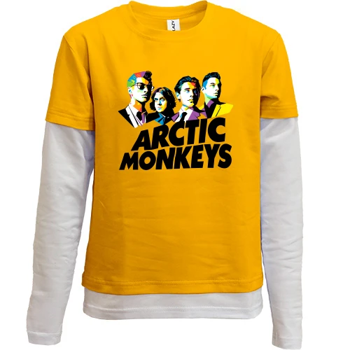 Комбинированный детский лонгслив, желтый, Arctic monkeys (АРТ)
