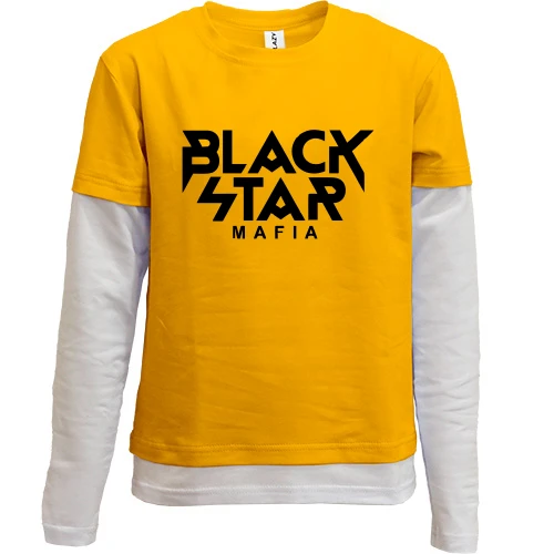 Комбинированный детский лонгслив Black Star Mafia