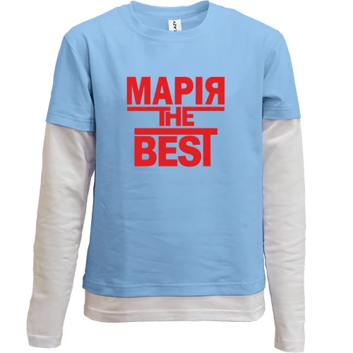Комбінований дитячий лонгслів, синій, Марія the BEST