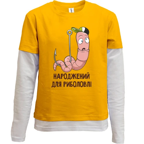 Комбінований дитячий лонгслів Народжений для риболовлі (2)