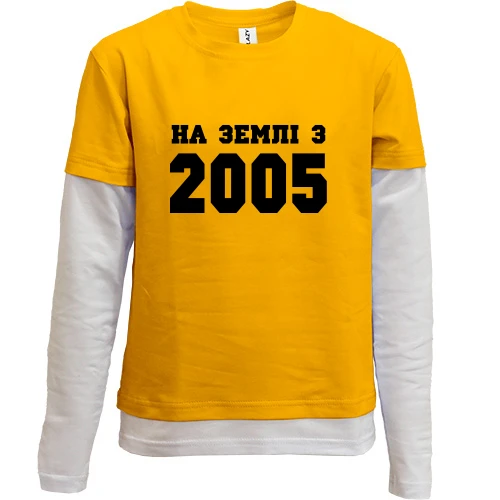 Комбінований дитячий лонгслів, синій, На землі з 2005