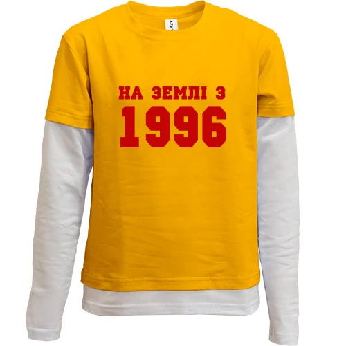 Комбінований дитячий лонгслів, червоний, На землі з 1996