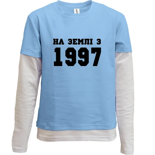 Комбінований дитячий лонгслів, синій, На землі з 1997