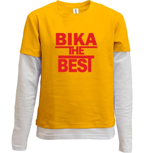 Комбінований дитячий лонгслів, жовтий, Віка the BEST