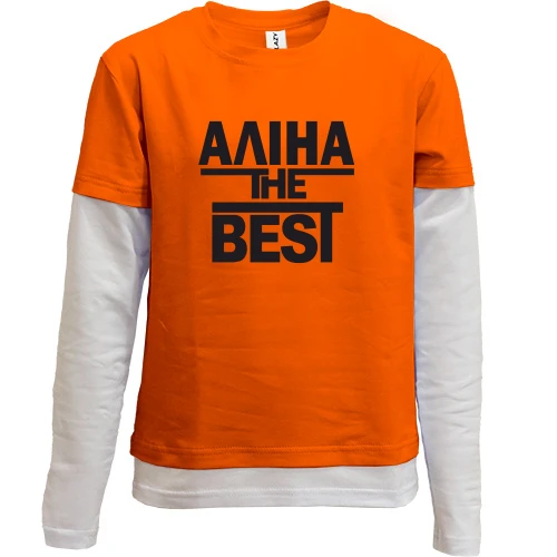 Комбінований дитячий лонгслів, червоний, Аліна the BEST