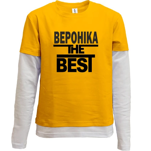 Комбінований дитячий лонгслів, жовтий, Вероніка the BEST