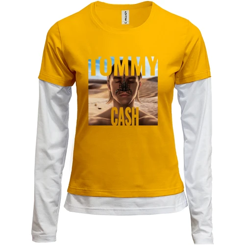 Женский лонгслив Комби, желтый, Tommy Cash