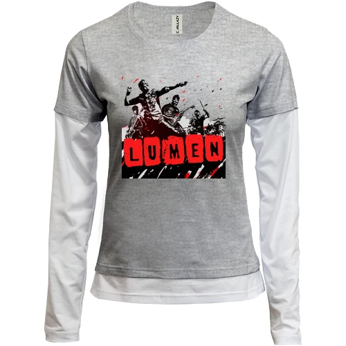 Женский лонгслив Комби, синий, Lumen