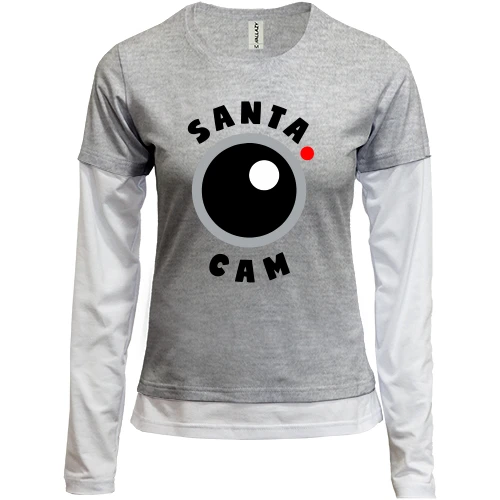 Женский лонгслив Комби "Santa cam"