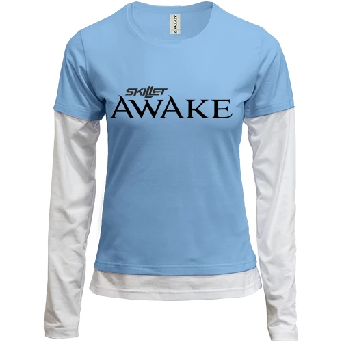 Женский лонгслив Комби, синий, Skillet Awake