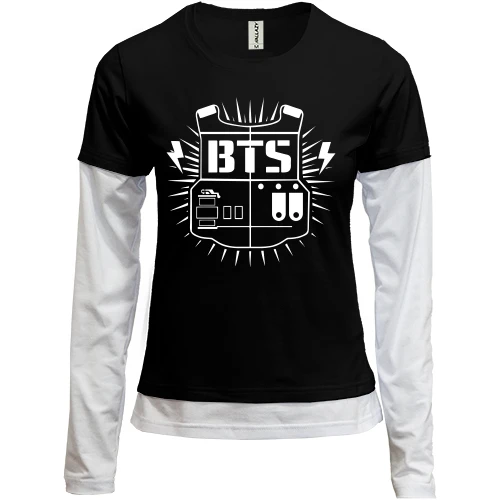 Женский лонгслив Комби, черный, BTS