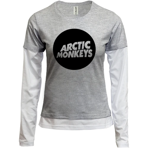 Женский лонгслив Комби, синий, Arctic monkeys (Round)