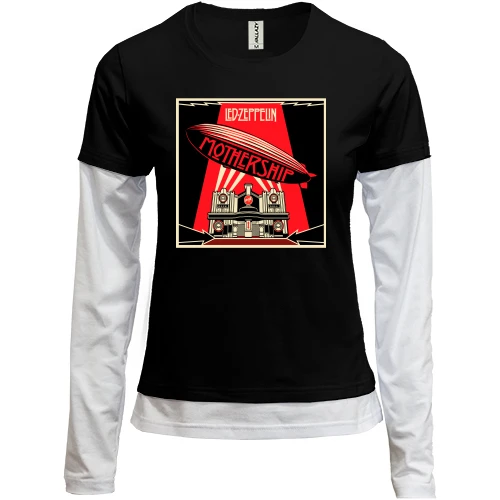 Женский лонгслив Комби, черный, Led Zeppelin (Mothership)