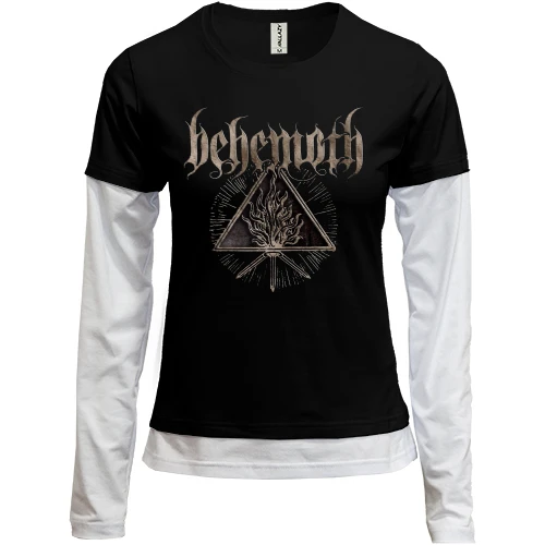Женский лонгслив Комби, черный, Behemoth (fire)