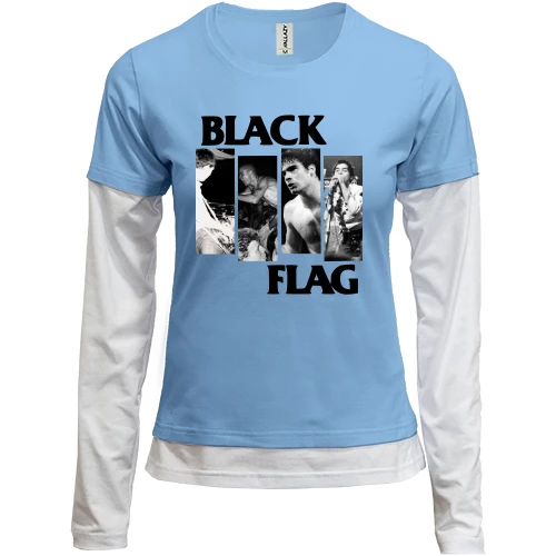 Женский лонгслив Комби, синий, Black Flag (группа)